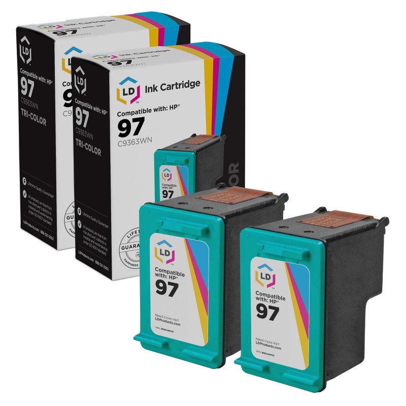 LD Products Remanufactured Compatible Replacements for HP 97 Ink Cartridges HY (2 Pack -Tricolor) Compatible with The Following DesignJet 5940, 5940xi - Image 1